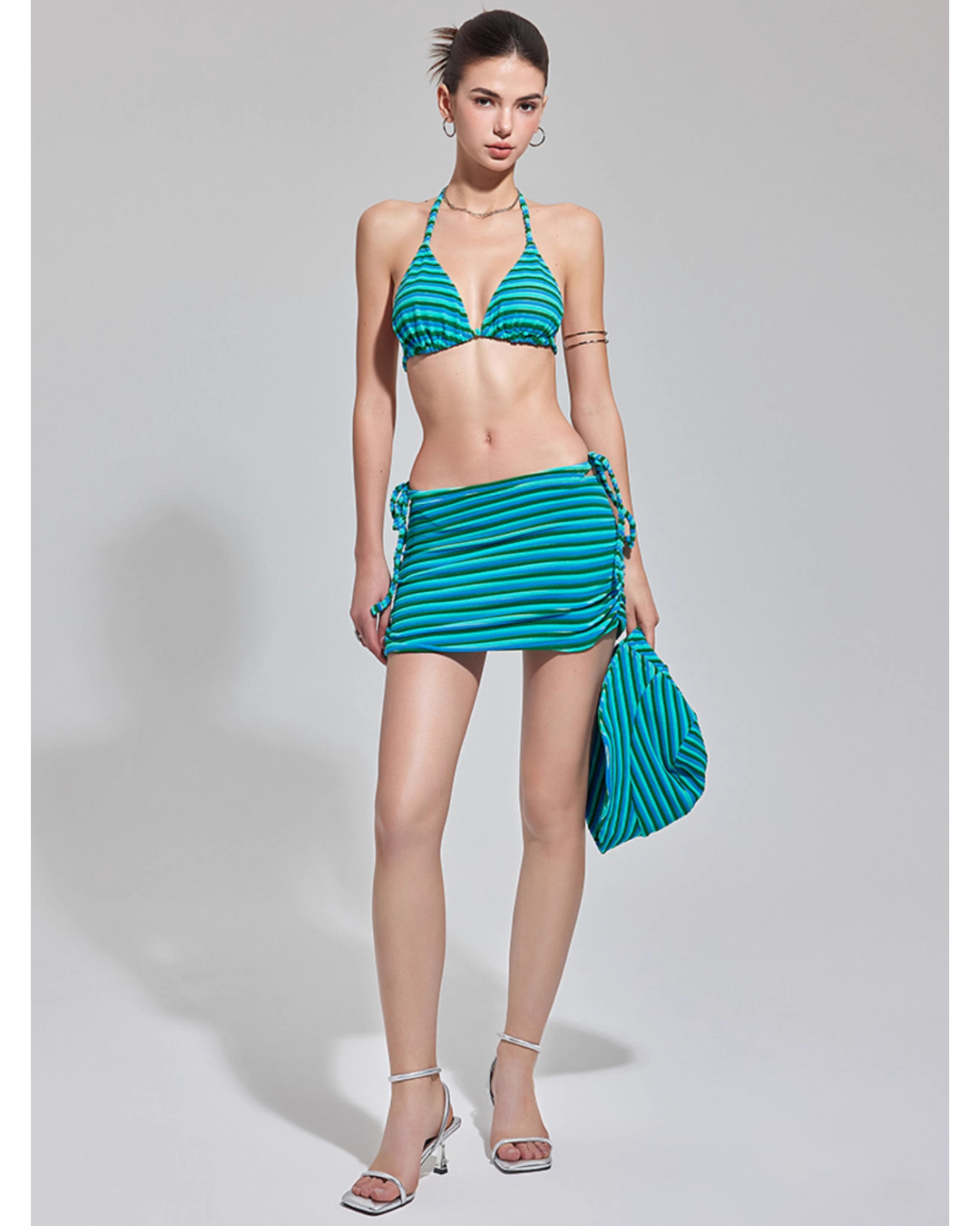 Contrast Border Bikini [4-piece]
