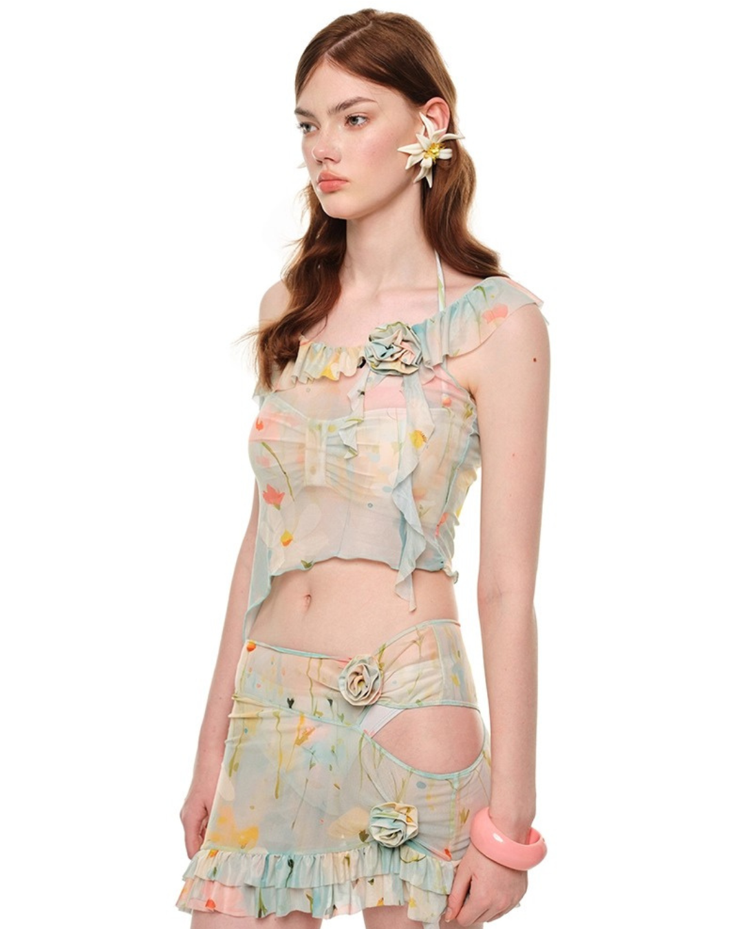 Mellow Frill Flower Swim Set [4-piece]