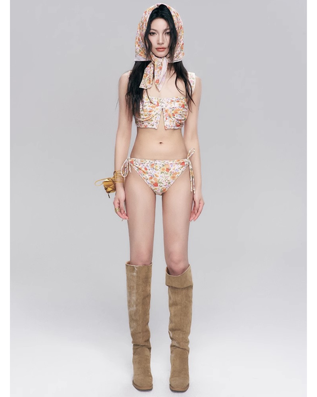 Gather Flower Bikini [3-piece]
