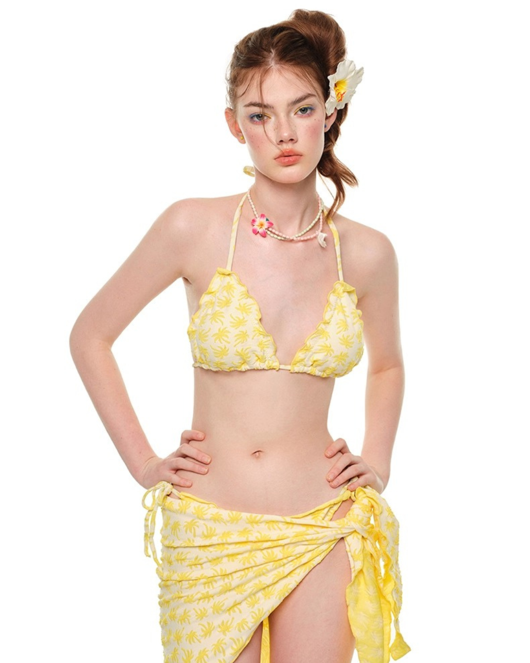 Ruffle Yellow Bikini [3-piece]