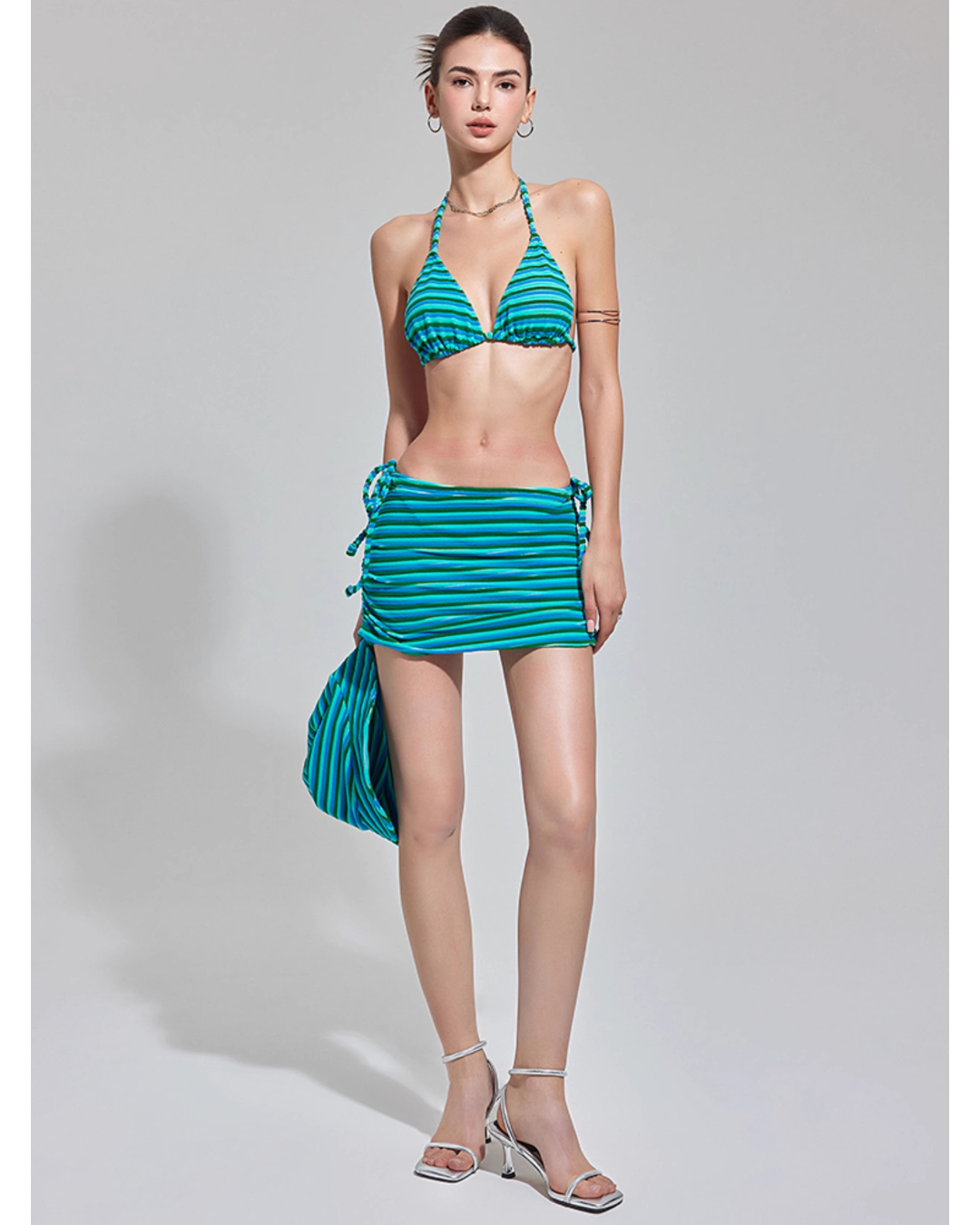 Contrast Border Bikini [4-piece]