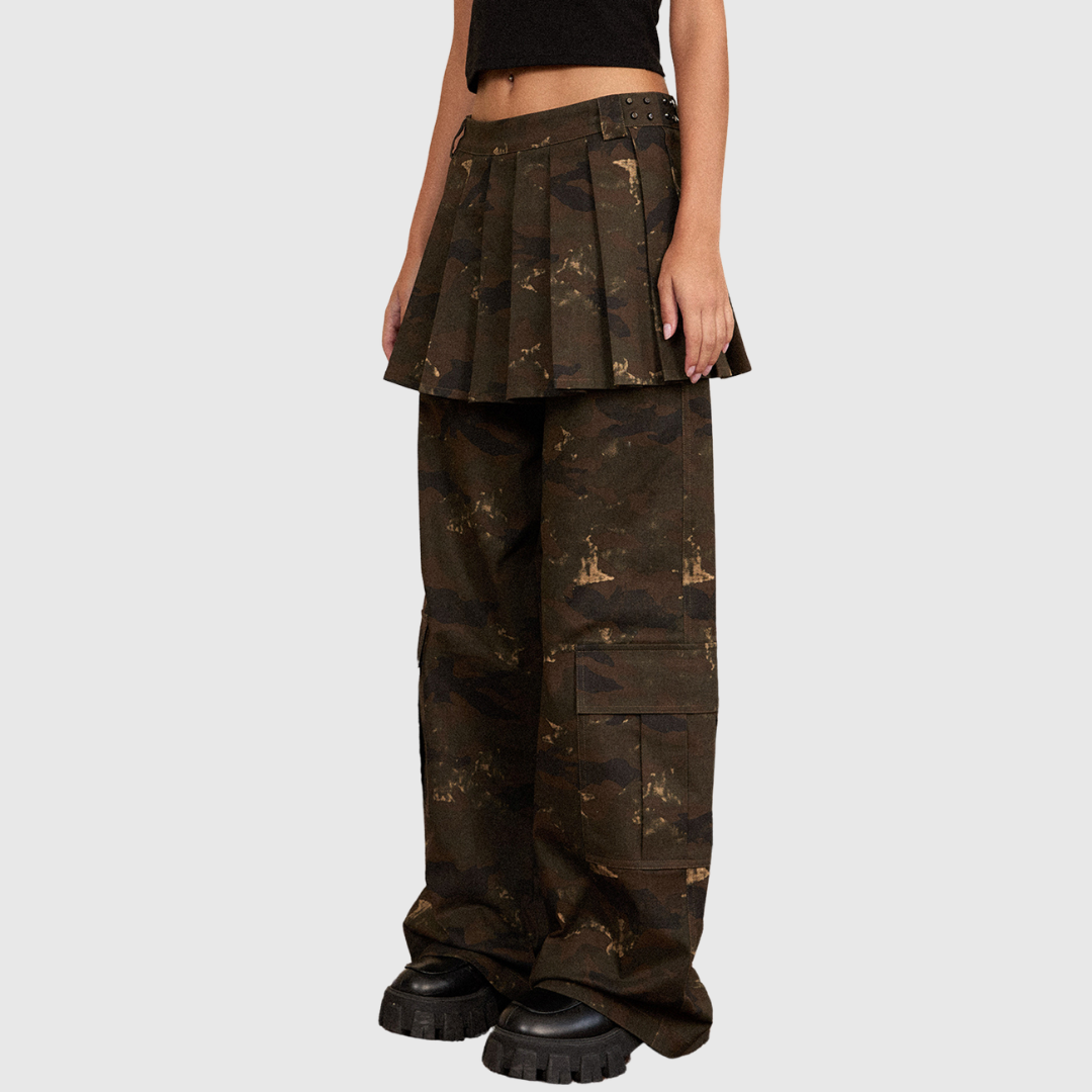 Camouflage Cargo Skirt Pants