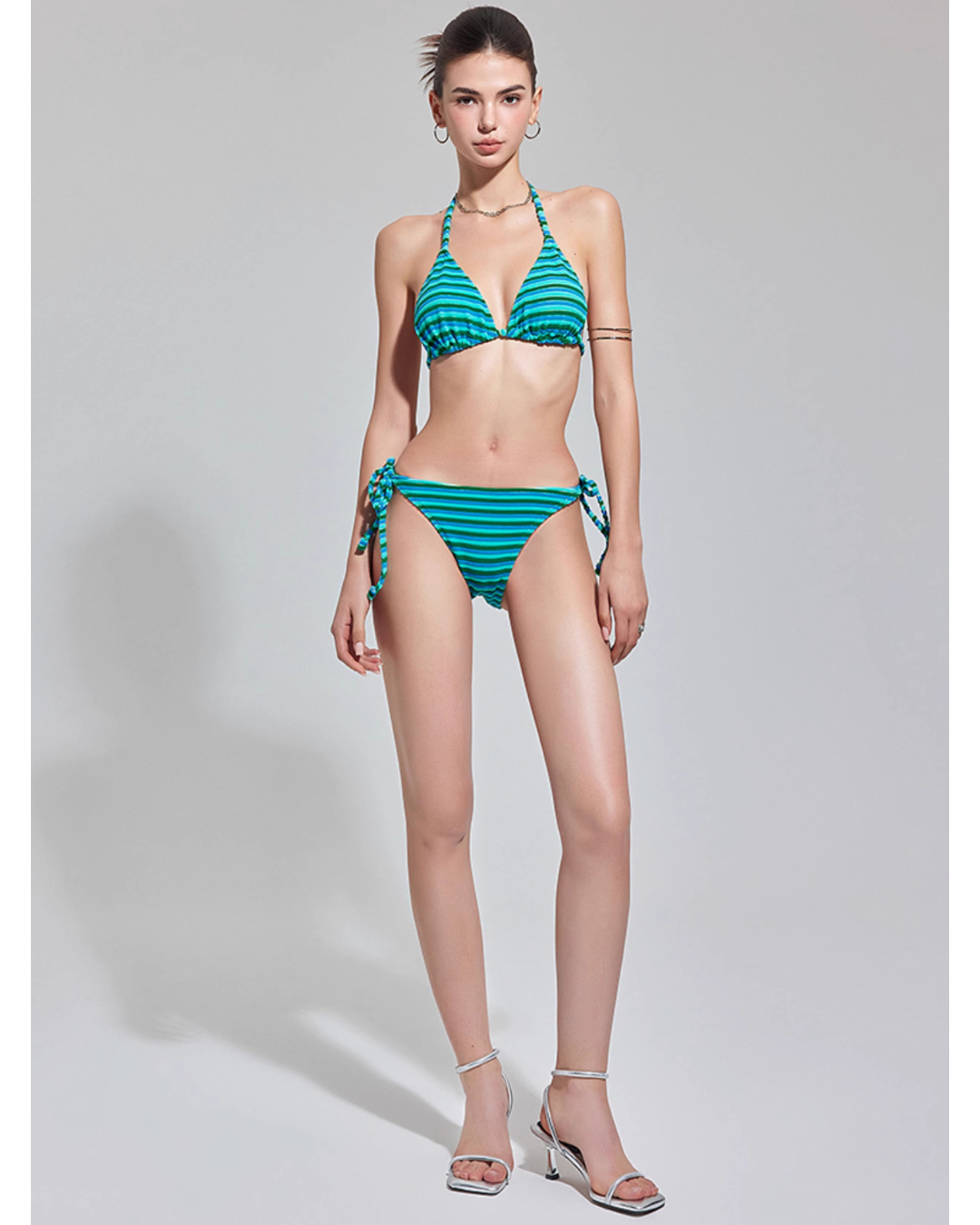 Contrast Border Bikini [4-piece]