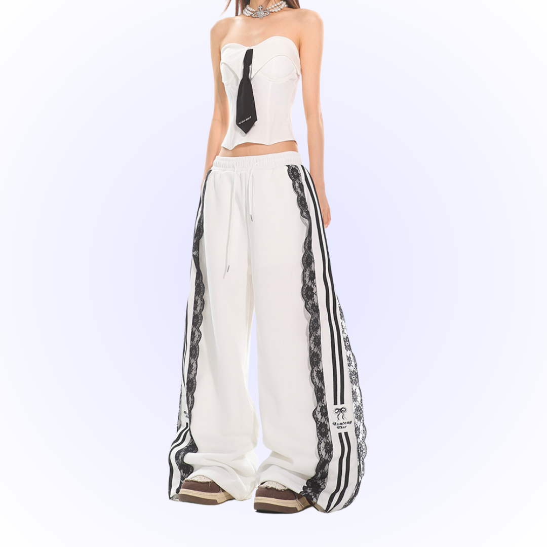 Lace Stripe Pants