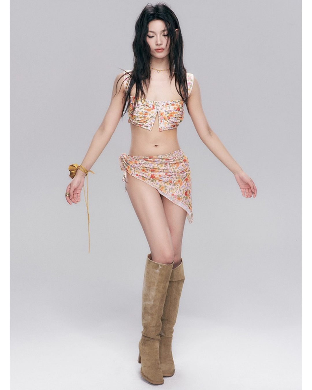 Gather Flower Bikini [3-piece]