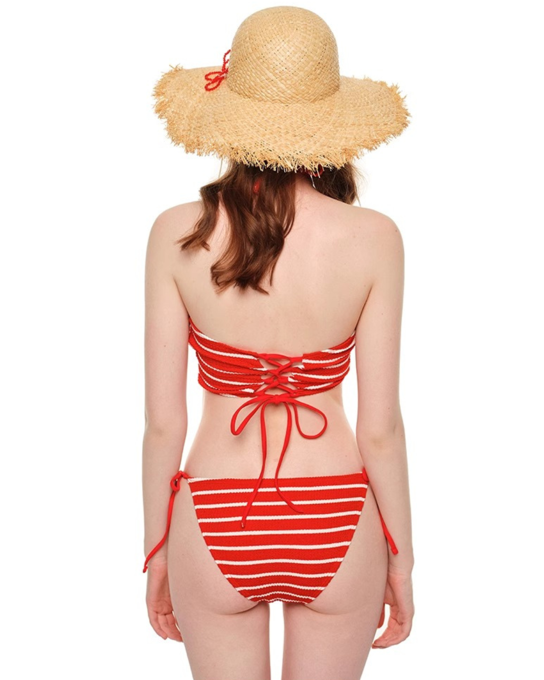 Halter Stripe Bikini with Drawstring Shorts [3-piece]