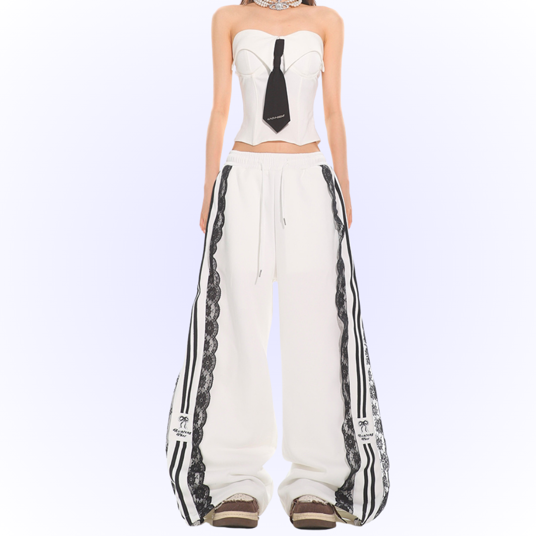 Lace Stripe Pants