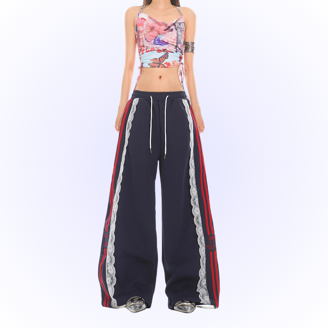 Lace Stripe Pants