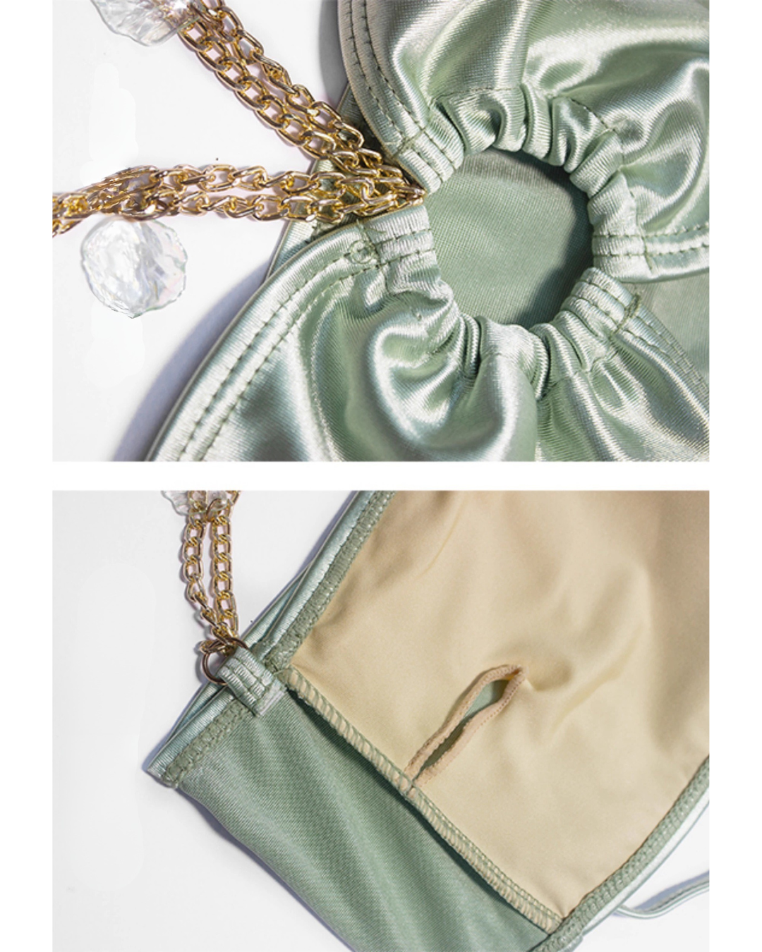 Mermaid Satin Wrap Set [3-piece]